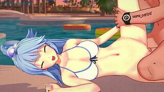 Аква-богиня развлекается в своем новом бикини - порно видео