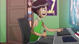 Грудастая мачеха сосет член пасынка, когда папочка ушел - хентай без цензуры - порно видео